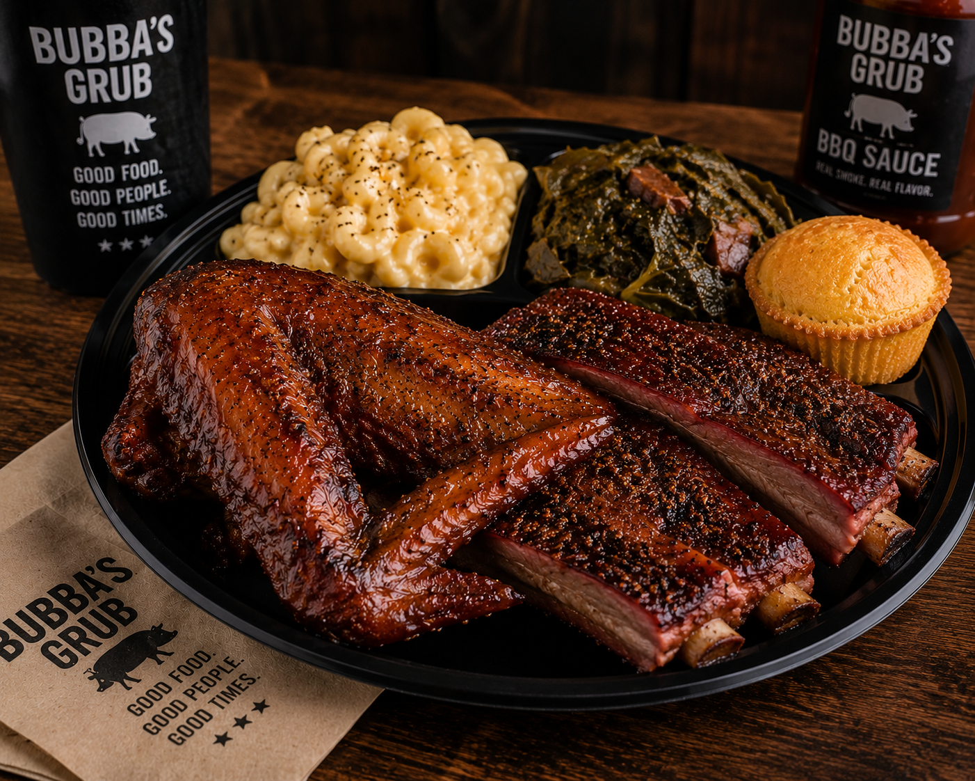 Bubba's Grub rib and turkey leg combo